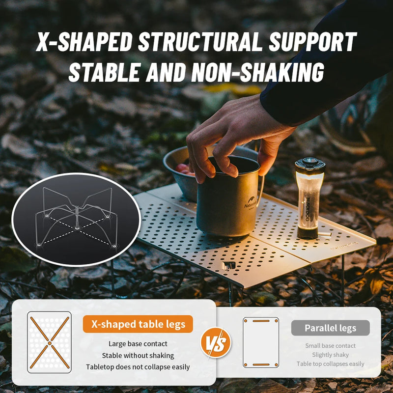 Naturehike X01 Outdoor Ultralight Folding Table Aluminum Alloy Portable Camping Picnic Metal Hiking Tables 30KG Load Bearing