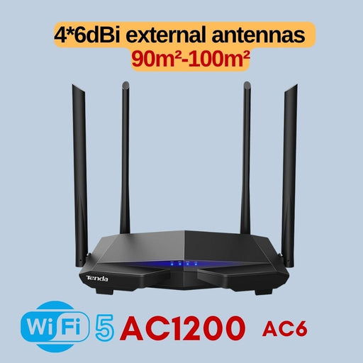Tenda WIFI Wireless Router AC23 2.4G 5Ghz Wifi range extender with 7*6dBi External Antennas Wider Coverage Wi-Fi signal amplifer 4x6dBi 1200mbps