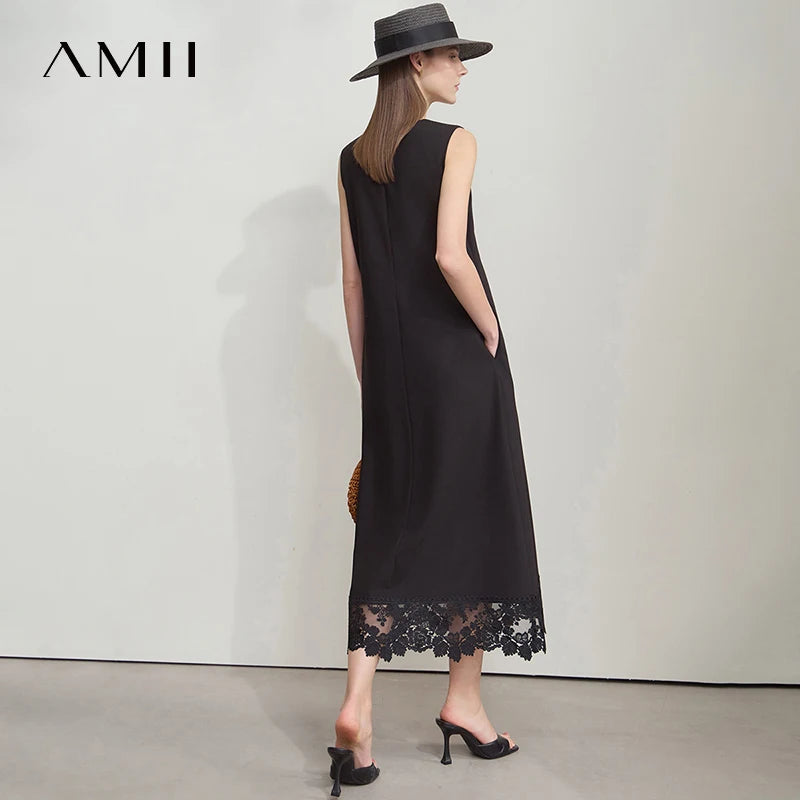 រ៉ូប AMII Minimalist Office Lady Camisole សម្រាប់នារី រដូវក្តៅថ្មី ឆ្នាំ២០២៥ រ៉ូបវែង រលុង ដៃវែង ម៉ូដសម្រាប់នារី 12552041