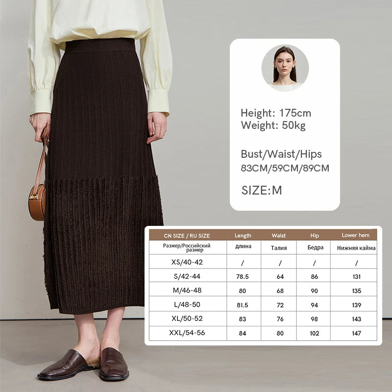 AMII Women's Skirt 2026 Autumn New Minimalist Solid Color Elegant Skirts for Women Loose Long Versatile Clothing Ladies12543030