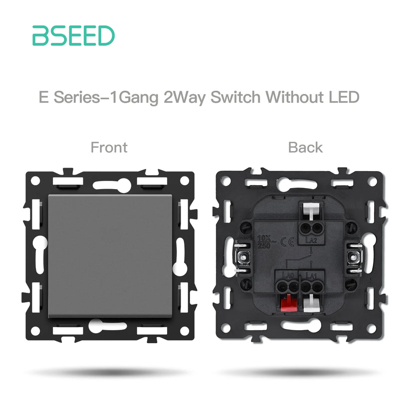 BSEED 1/2Gang Wall Light Switch With LED 65W EU Socket Module Part ST TV Internet Socket Part Glass Frame Free Comnbination
