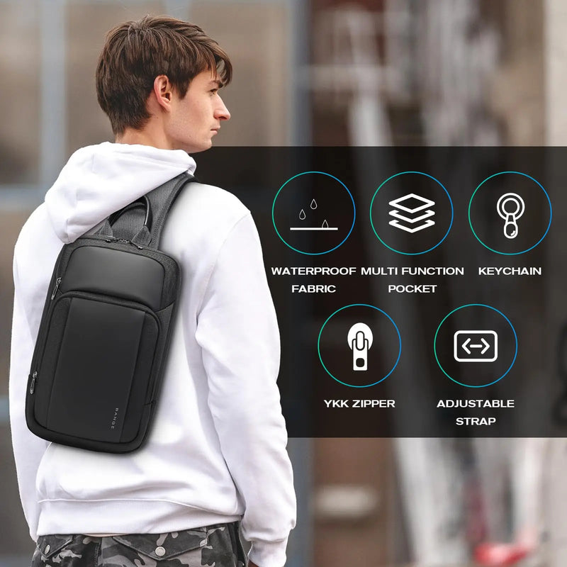 BANGE Anti-Theft Cross Bag Fashion Men's Bag Aesthetic Bags For Men Waterproof Shoulder Bag Male Chest Bag Lightweight Slingbag