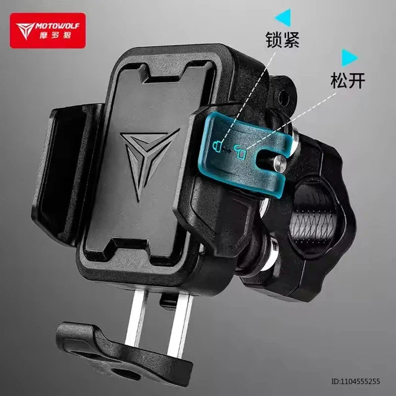 ជើងទ្រទូរស័ព្ទម៉ូតូ MOTOWOLF ដែលអាចស្រូបយកឆក់បាន ប្រឆាំងនឹងចោរកម្ម អាចលៃតម្រូវបាន ជាសកល សម្រាប់ជើងទ្រកង់ ស្កូទ័រ