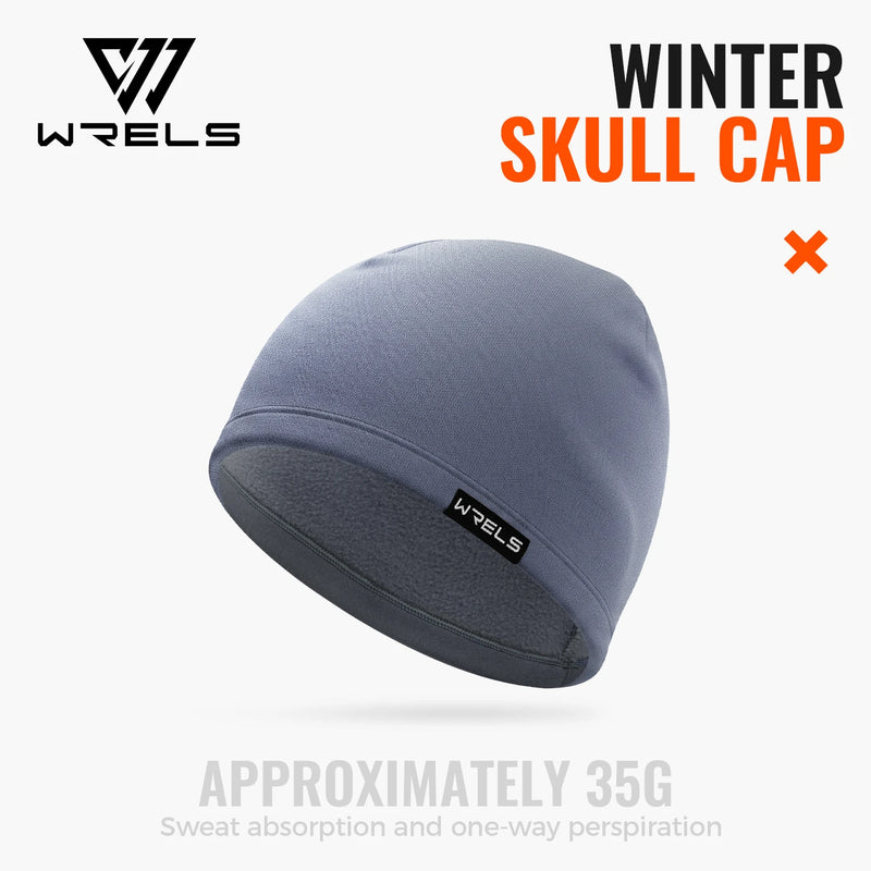 WRELS Skiing Cap Warm Anti Cold Skull Cap Sweat Wicking Fleece Windproof Helmet Liner Ear Flap Running Men Women Winter Beanie