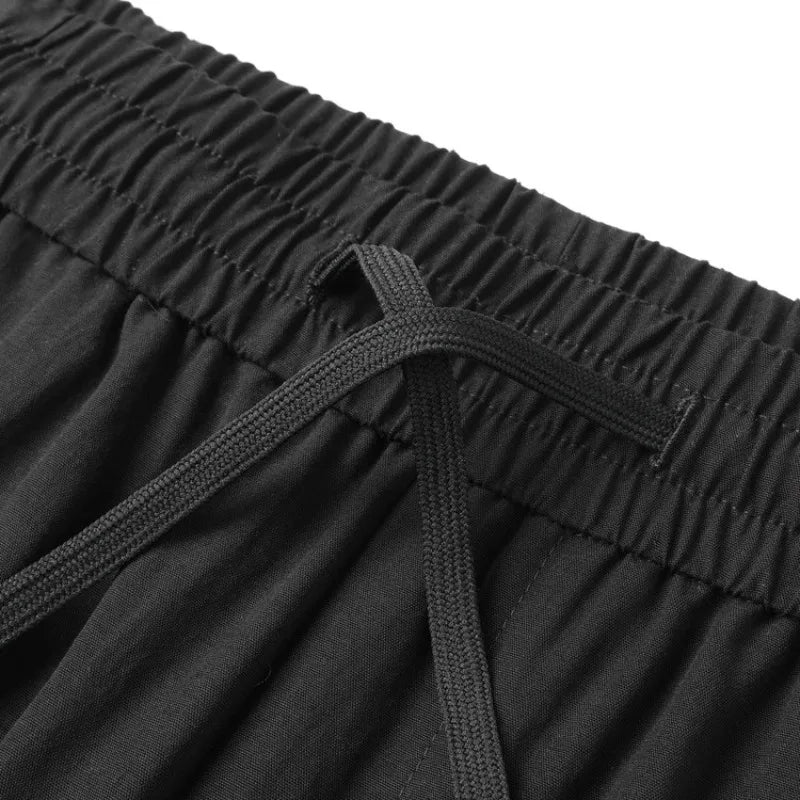 Cool Touch Men’s Summer Pants - Anti-Crease, Breathable & Light, Drawstring Closure, Loose Style for Hot Weather Sunscreen