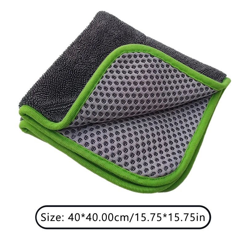 SEAMETAL 40X40CM Car Wash Towel 850GSM Double Sided Braid/Massage Mesh Cloth Car Towel High Water Absorption for Car Accessories