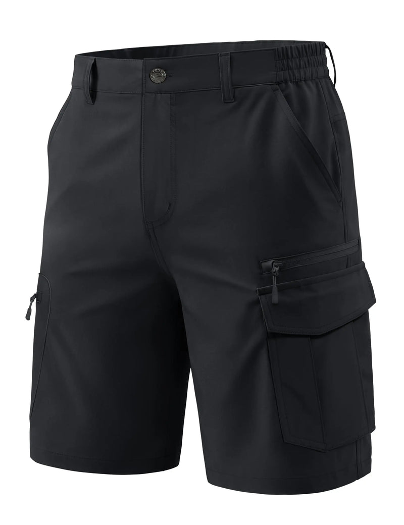 TACVASEN Men's 9 Inch 7 Pockets Cargo Shorts  Quick Dry Lightweight Outdoor Work Shorts Hiking Fishing Tactical Casual Pants Men