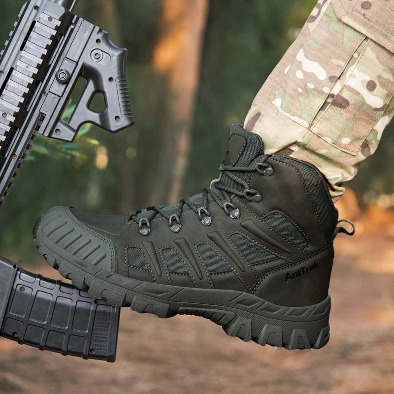 Men's field training boots four seasons new anti-slip comfort breathable lightweight wear-resistant outdoor hiking walking boots