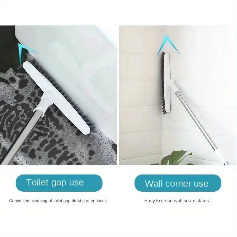 1pc bathroom floor and tile cleaning brush, stiff bristle brush, cleaning supplies, long handle brush, bathroom cleaning brush