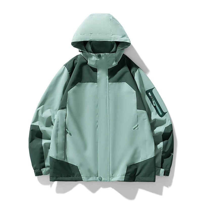 2026 Men's Long-Sleeved Hooded Jacket, Casual Waterproof Coat, Black, Green, Blue, Pink, Khaki Color, Autumn, New, Fashion