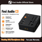 ឧបករណ៍ពង្រីកសំឡេងកាស Fosi Audio C3 Gaming DAC Amp CS43131 សម្រាប់កុំព្យូទ័រ PS5 កាតសំឡេង USB សម្រាប់អ្នកលេងល្បែង ជាមួយការគ្រប់គ្រងមីក្រូហ្វូន