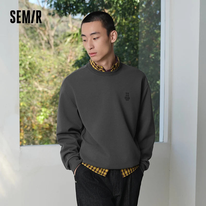 Semir Soft Hoodie Men 2026 Spring Crew Neck Couple Style Casual Fashion Comfortable Versatile Daily Wear Pullover Top