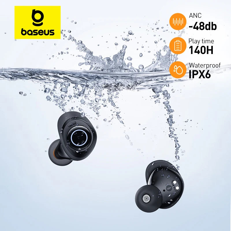 Baseus Bowie MA10 ANC Wireless Earphone 48dB Noise Cancelling 140h Playtime Bluetooth 5.3 Headphone IPX6 Waterproof Sport Earbud