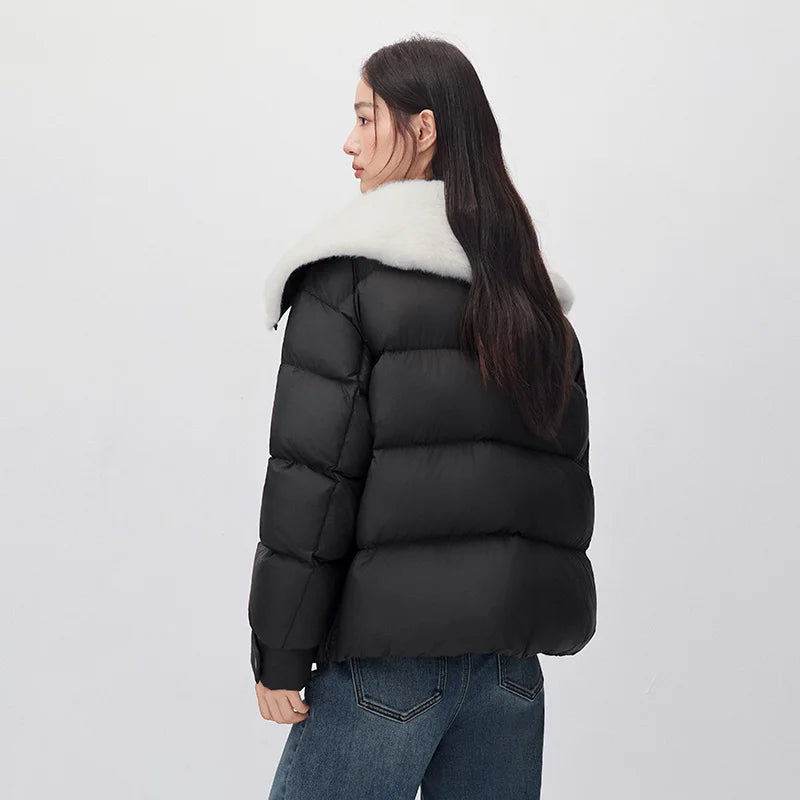 Semir Women Down Jacket Plush Collar 90 Percent Down Fill Water Repellent Minimal Design Minimal Style Puffer 2026 New