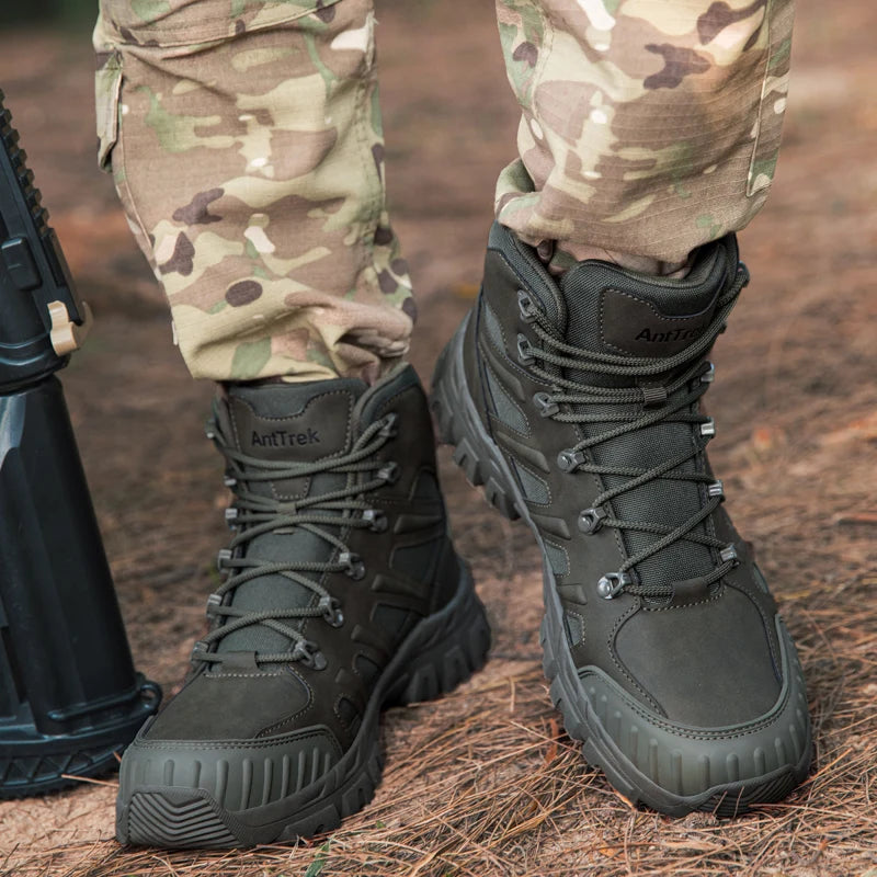 Men's field training boots four seasons new anti-slip comfort breathable lightweight wear-resistant outdoor hiking walking boots