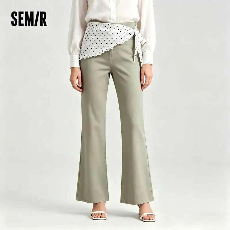 Semir Women Pants Polka 2026 Dot Loose Fit Flared Urban Casual Everyday Style Soft Comfortable Daily Wear Trendy Versatile