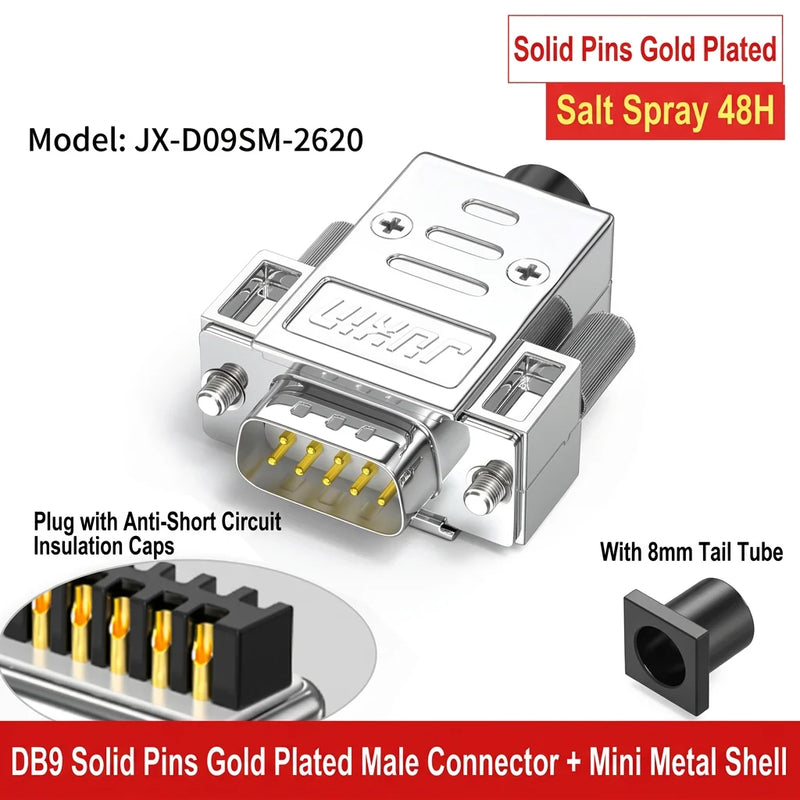 DIVEDEER Industrial DB9 Male & Female Connectors 9-Pin RS232/485 Serial Port COM Adapter Plug