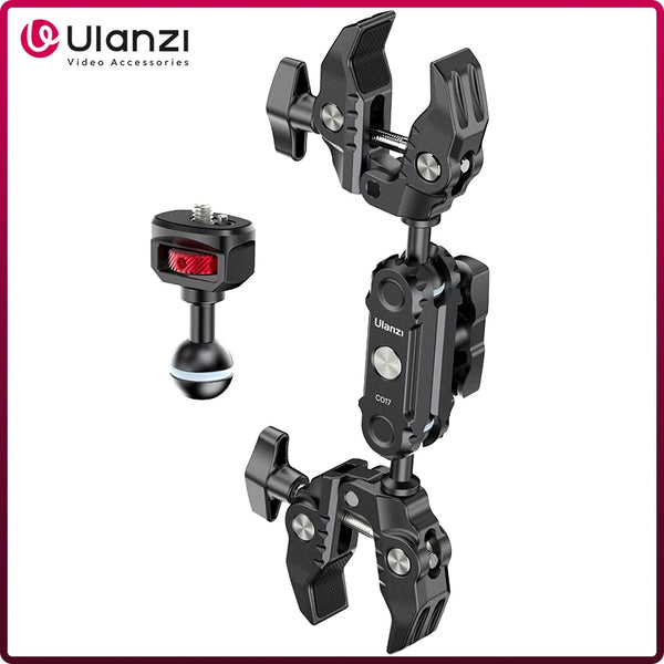 ក្លីប Ulanzi CO17 Super ជាមួយនឹងក្លីបពីរក្បាល 360° Magic Arm Arri Adapter សម្រាប់ភ្លើង LED ឆ័ត្រកាមេរ៉ាបែប Panoramic