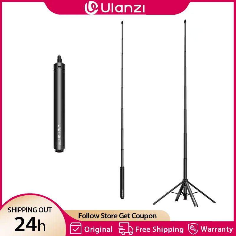 ជើងទម្រ Ulanzi TT91 ប្រវែង 1.66 ម៉ែត្រ បើកដោយស្វ័យប្រវត្តិ ជាមួយនឹងជើងទម្រ 1/4" សម្រាប់កាមេរ៉ា DSLR ទូរស័ព្ទ វីដេអូ ភ្លើង ជើងទម្រ