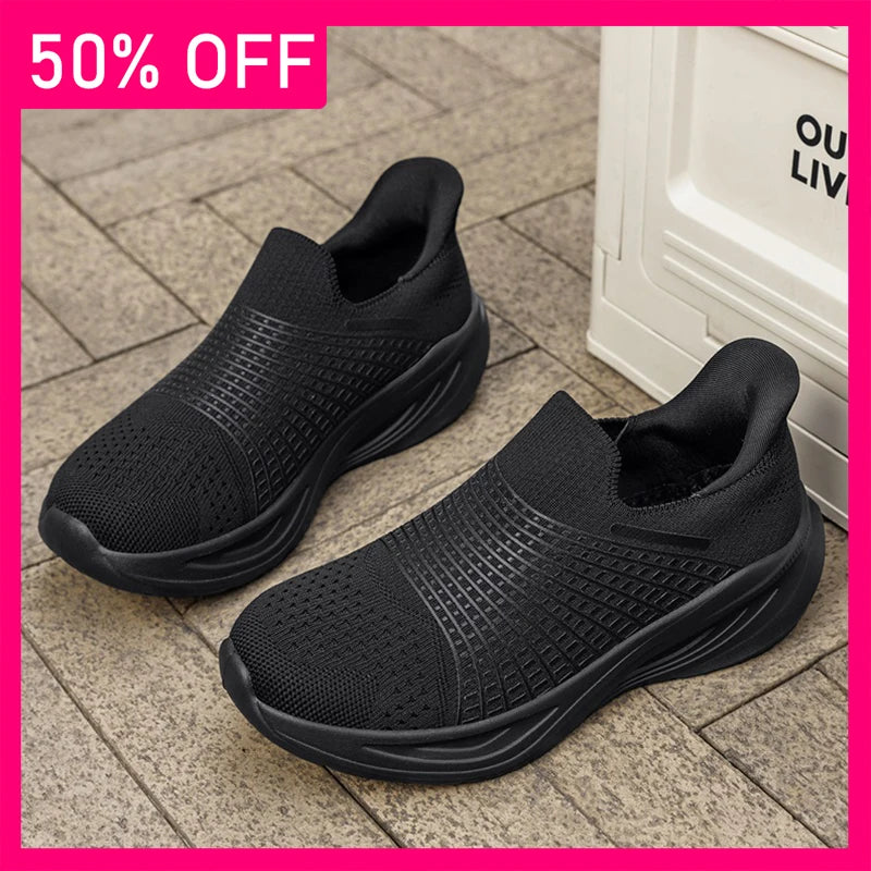Mens Walking Shoes Summer Mesh Breathable Lightweight Comfortable Loafers Outdoor Fitness Jogging Fashion Simple Casual Sneakers