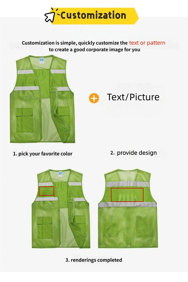 Hot Sale Volunteer Activity Breathable Mesh Advertising Shirt  Customized With LOGO Printing  Company Work Uniform Safe At Night