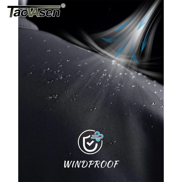 TACVASEN Full Zip Softshell Jacket Men's Waterproof Fleece Jacket Windproof Outdoor Hiking Jacket Work Coat Outwear Windbreaker