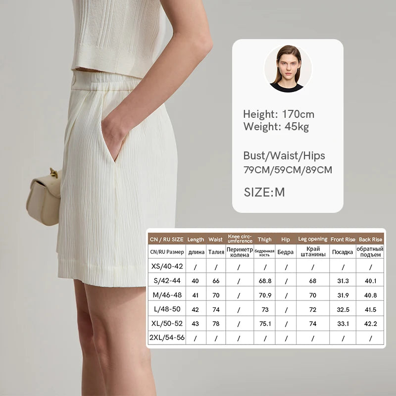 AMII ខោខ្លីការិយាល័យ Minimalist សម្រាប់នារីរដូវក្តៅឆ្នាំ ២០២៥ ខោខ្លីរលុងធម្មតាសម្រាប់នារីម៉ូដថ្មី 12542174