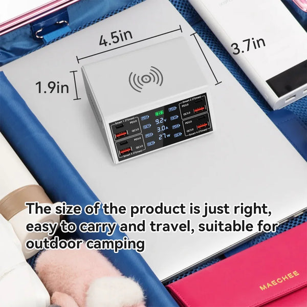 ឆ្នាំងសាកឥតខ្សែ 100W QC 3.0 USB ឆ្នាំងសាកឥតខ្សែ សាកលឿន PD USB C ឆ្នាំងសាកទូរស័ព្ទ គ្រឿងបន្លាស់ឆ្នាំងសាកលឿនសម្រាប់ iPhone 12 13 Xiaomi