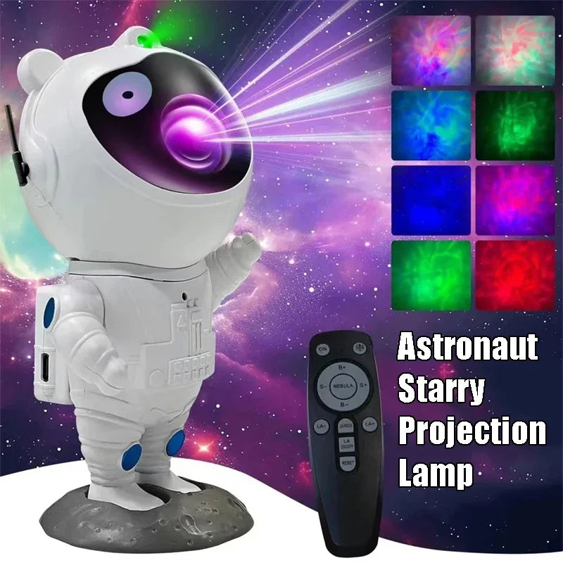 LED Astronaut Starry Projector Light Music Playback USB Plug-in Bluetooth Speaker Projector Lamp for Bedroom Holiday Decorations