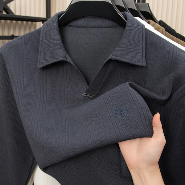 Original Spring New Man Long-Sleeved T-Shirt Seagull Neck Letter Print British Style Hot Sales Long Sleeves Casual Mens Clothing