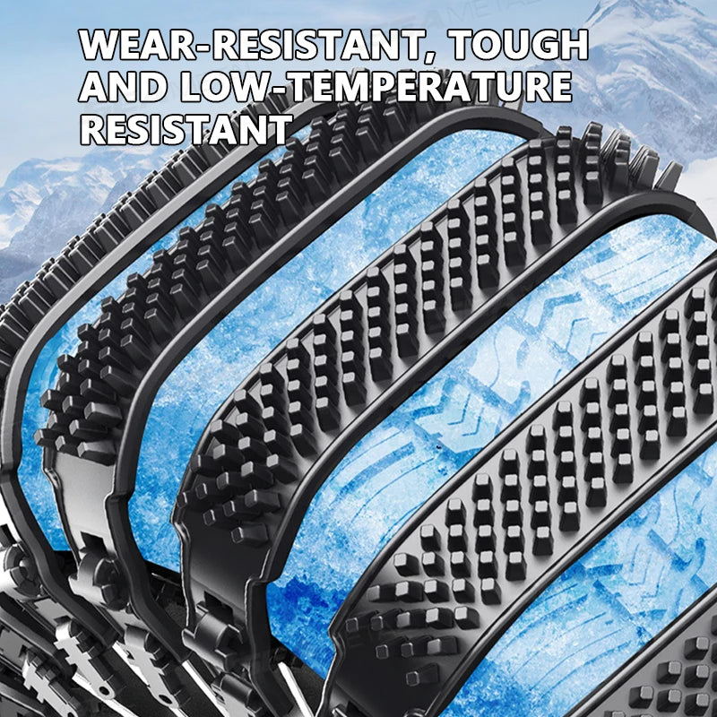 SEAMETAL 8pcs Anti-Skid Snow Chains Set Car Motorcycles Winter and Bad Terrain Wheels Anti-slip Emergency Tools Lockout Chains