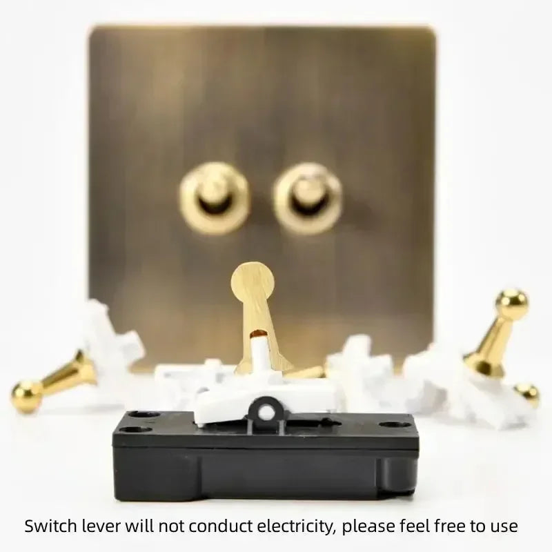 Retro EU FR Metal Panel Wall Toggle Light Switch Socket plug,Bronzed Antique Stainless Steel German 16A Socket with USB Charging