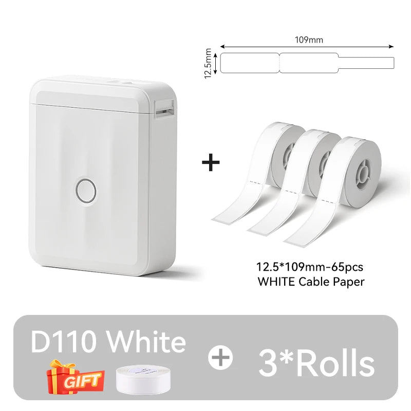 NIIMBOT D110 Thermal Label Printer Mini Portable Self-adhesive Label Maker With Tape for Home Similar to Dymo Labeling Machine
