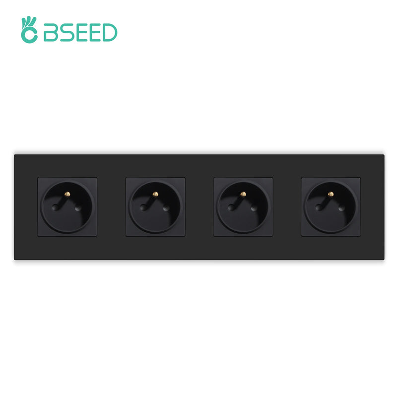 BSEED French Wall Power Socket Dual USB Type-C Charging Interface for Phone/PC Plastic Frame French Electric Outlet 250V