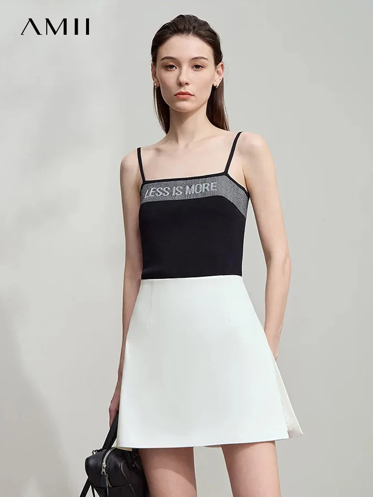AMII សំពត់ខ្លីធម្មតាបែប Minimalist សម្រាប់នារី ចង្កេះខ្ពស់ រដូវក្តៅ ឆ្នាំ២០២៦ ម៉ូដសម្រាប់នារីការិយាល័យ ធ្វើដំណើរ និងធ្វើការ សំពត់ខ្លីរាងអក្សរ A 12343035