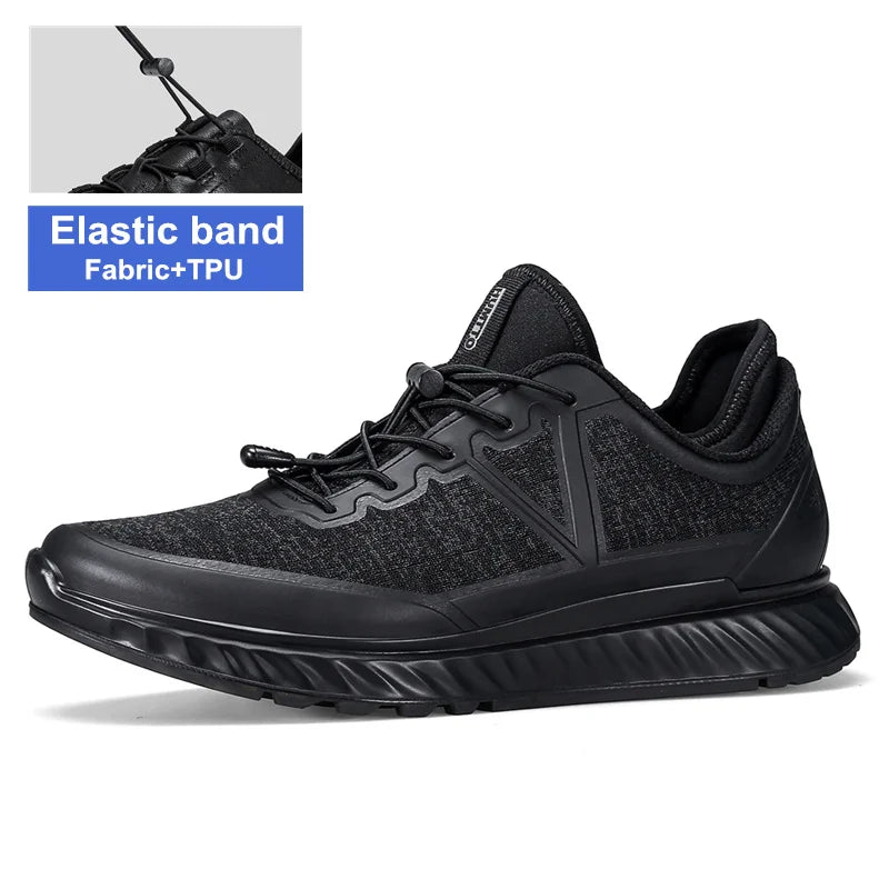 HUMTTO Running Shoes for Men Luxury Designer Trail Mens Sneakers Breathable Sport Mens Tennis Black Leather Casual Man Trainers