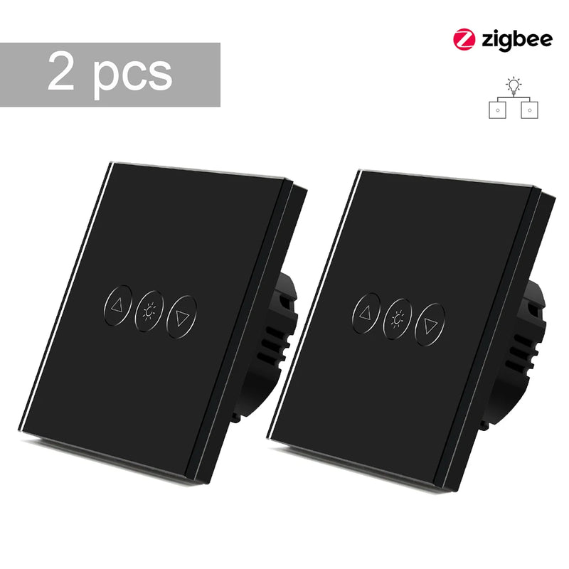 BSEED 2Packs Zigbee Dimmer Light Switches Smart Dimmable Switch Multi-Control Support Tuya Smart Life Alexa Voice Control
