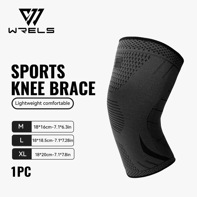 WRELS Professional Knee Support Compression Knee Sleeve Anti Slip Sports Fitness Kneepads Breathable for Running Knee Pain