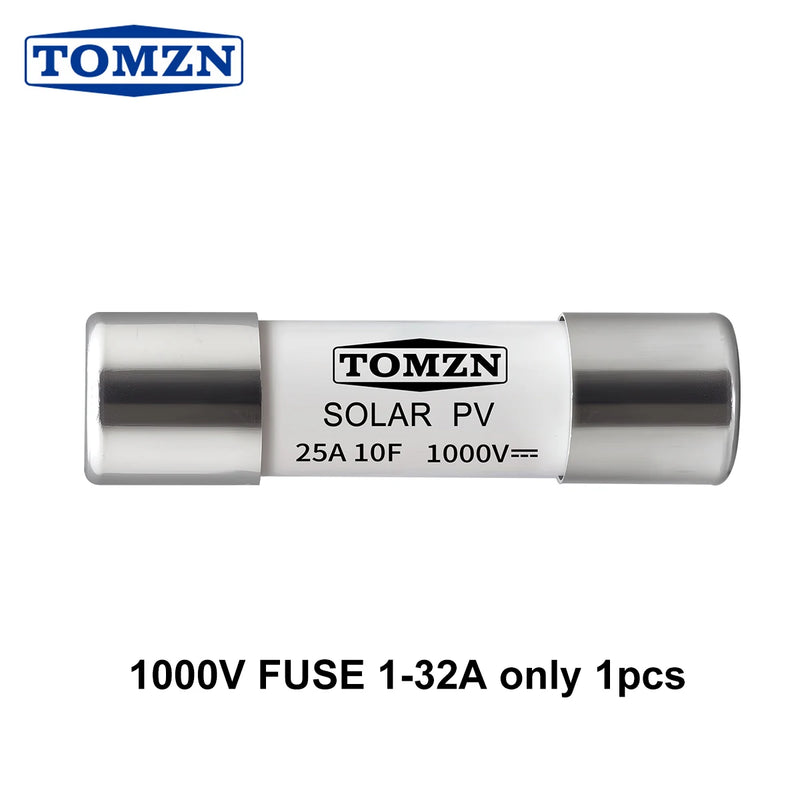 TOMZN ហ្វុយស៊ីបពន្លឺព្រះអាទិត្យ DC 1000V វ៉ុលខ្ពស់ 3A 6A 10A 15A 16A 20A 25A 30A 32A សម្រាប់ការពារប្រព័ន្ធពន្លឺព្រះអាទិត្យ