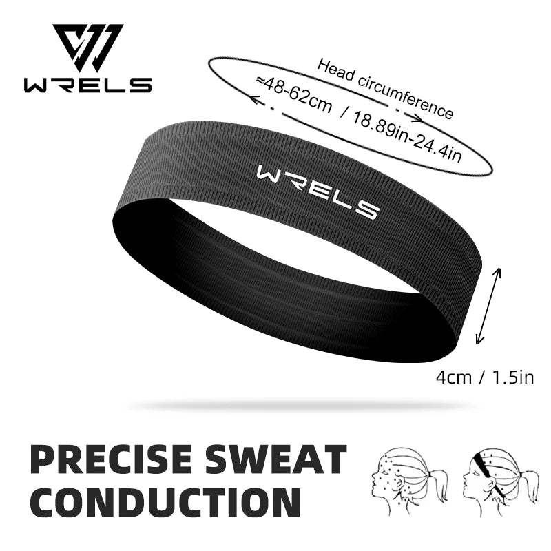 WRELS Sports Sweatband  Breathable Sweat Absorbent Headband Elastic Sweat Hair Band Soft Outdoor Sport Yoga Gym Fitness Headband
