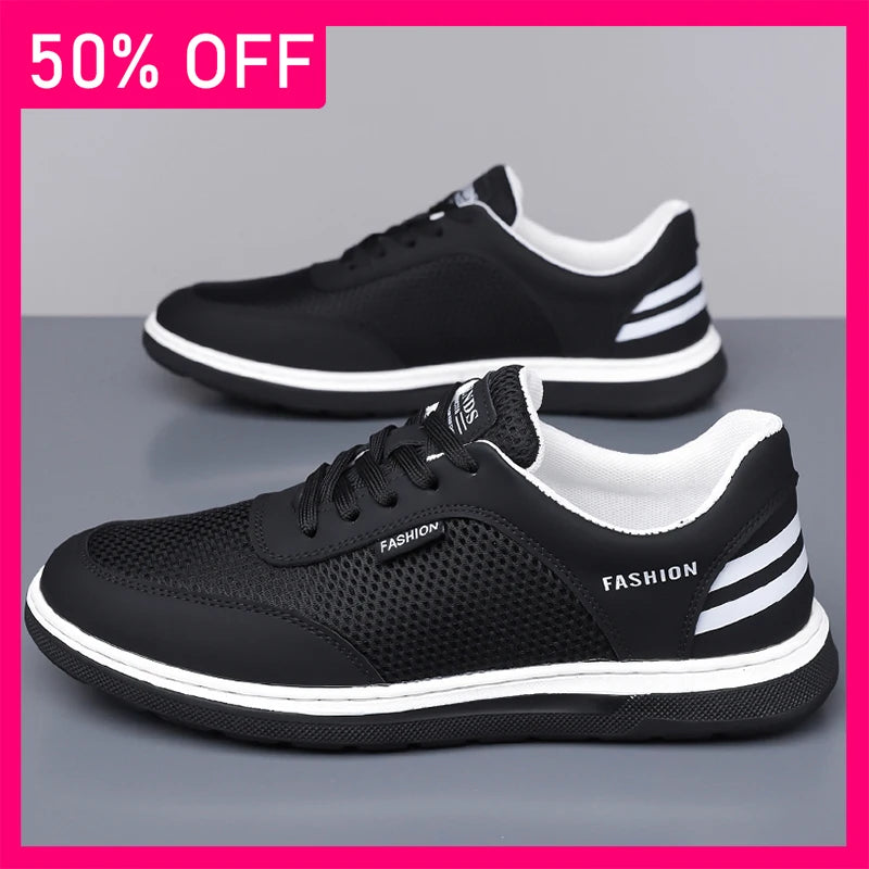 Men Sports Shoes Trendy Mesh Casual Breathable Comfortable Summer New Soft Sole Lightweight Outdoor Walking Tennis Shoes for Men