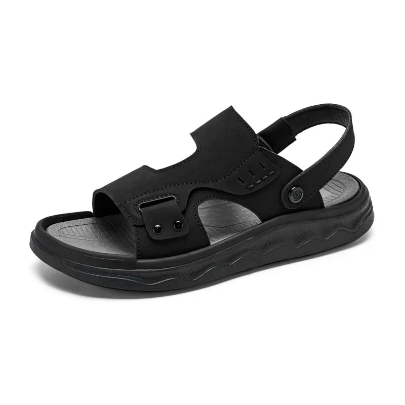 Summer Outdoor Retro Sandals Men Genuine Leather Sandals Beach Sandalias Hombre Verano Sandale Homme