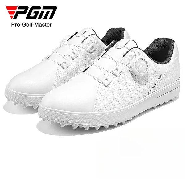 PGM Women Golf Shoes with Spinners/Laces Waterproof Microfiber Anti Slip Nails Sports Sneakers XZ305