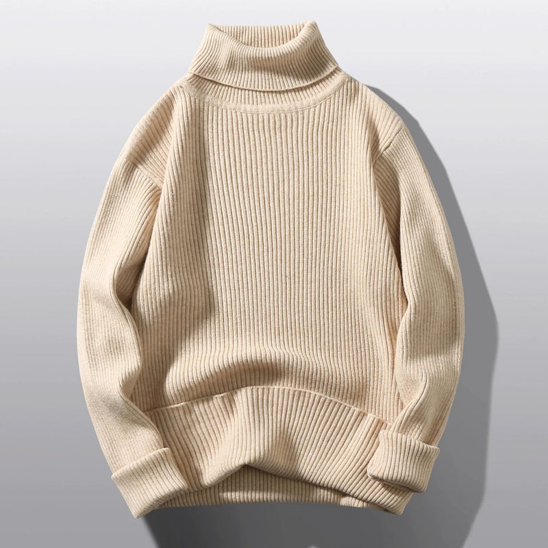 2026 New Men's Burgundy High-Neck Sweater, Winter Black Thermal Pullover Sweaters, Available in Blue, White, Yellow, Green, Gray