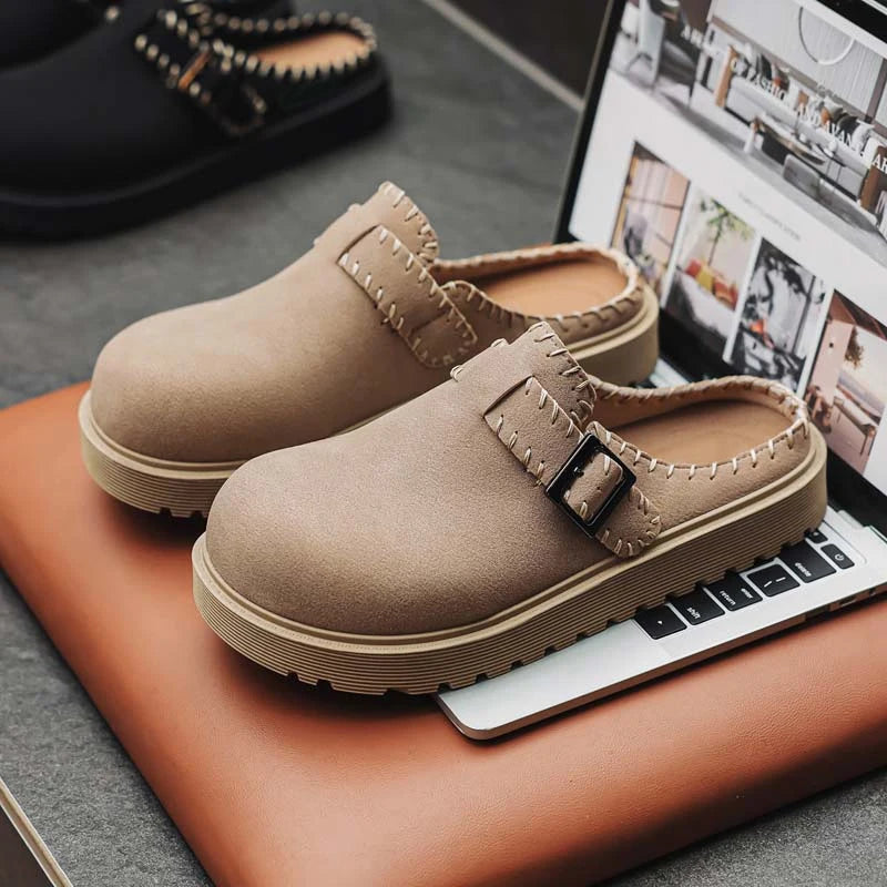 Men's slip on casual shoes summer comfort breathable lightweight outdoor city walking shoes fashion youth sports half slippers
