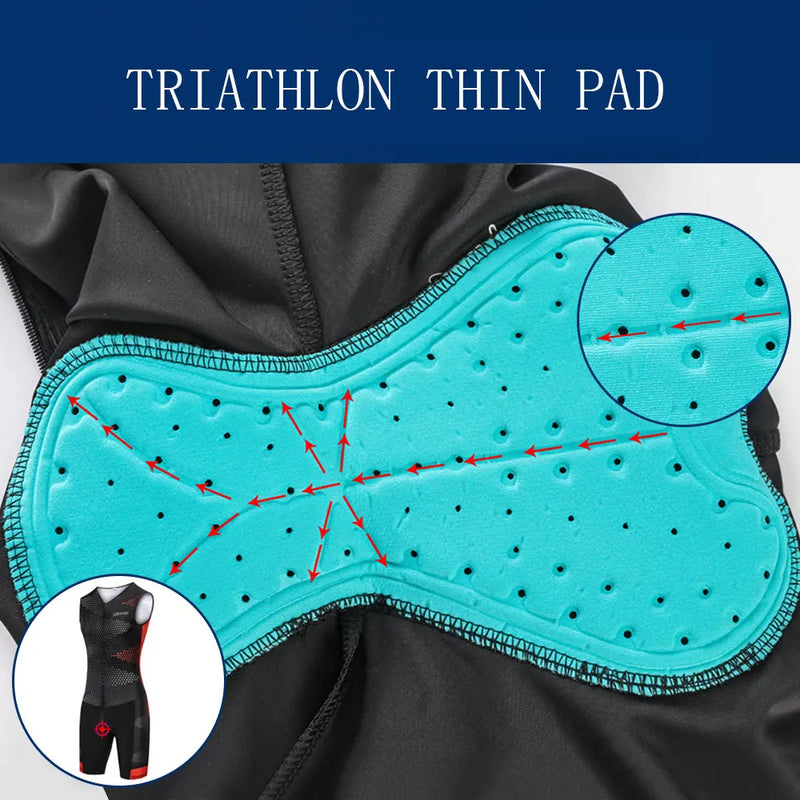 Men's Pro Team Triathlon Suit One Piece Skinsuit Quick Dry Breathable Cycling Running Swimming Racing Sportswear