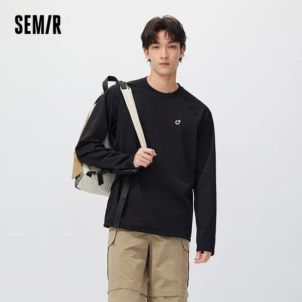 អាវយឺតប៉ាក់ Semir សម្រាប់បុរស ស្រូបសំណើម ស្ងួតលឿន មានខ្យល់ចេញចូលបានល្អ បោះពុម្ពក្រាហ្វិក ដៃអាវ Raglan ថ្មីឆ្នាំ 2026