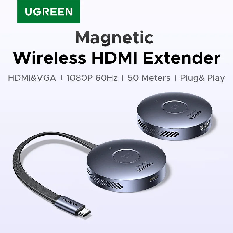 UGREEN 50M Wireless Transmitter & Receiver HDMI Transmission for Point-to-Point Connection Between Phones and Computers to TV