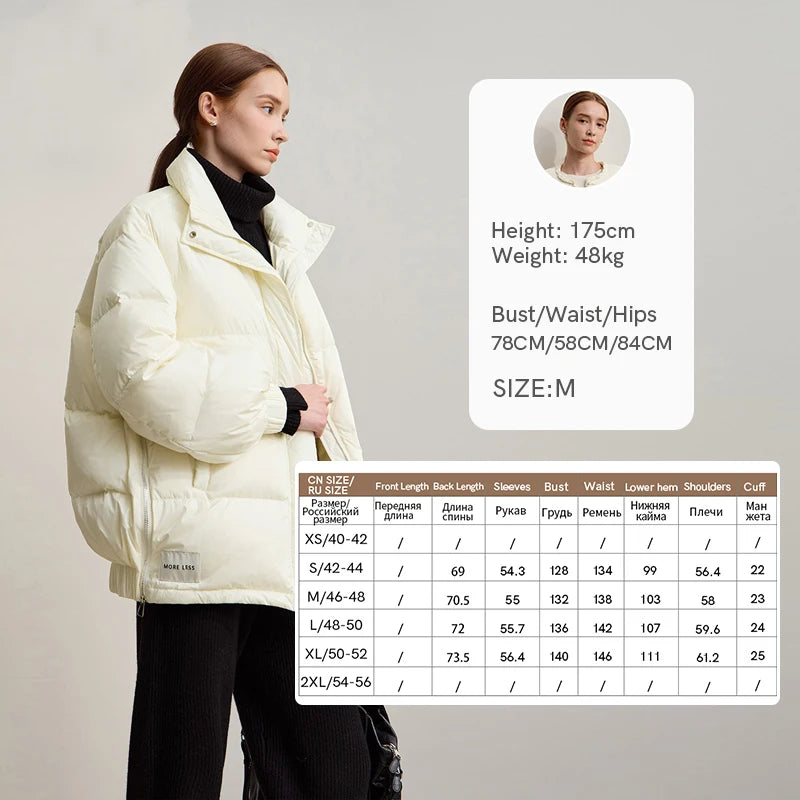 Amii Down Coats 2026 Winter New Warm Turtleneck Shoulder Sleeves Loose Top Solid Versatile Long Down Coats For Woman 12544132