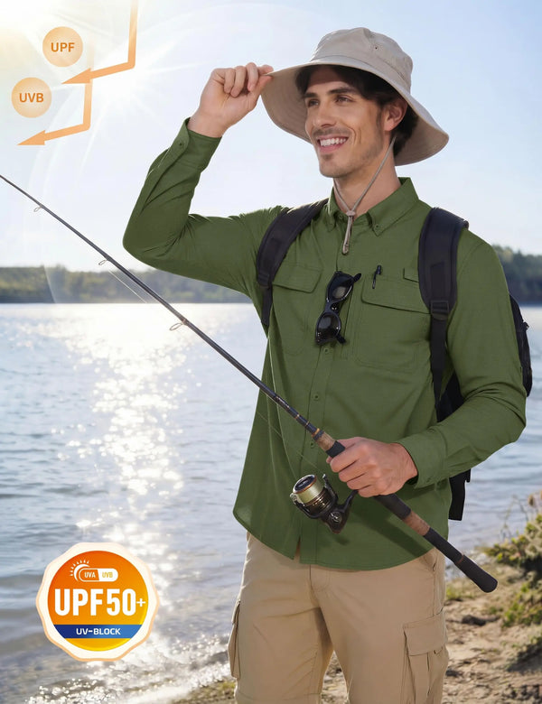 TACVASEN UPF 50+ Sun Protection Fishing Shirts